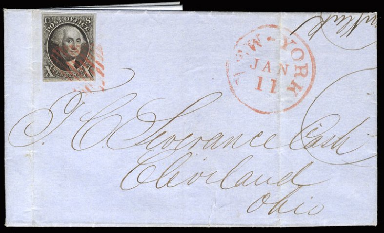 Price of US Stamps Scott Catalog #2 - 1847 10c Franklin. Cherrystone Auctions, Jul 2015, Sale 201507, Lot 5