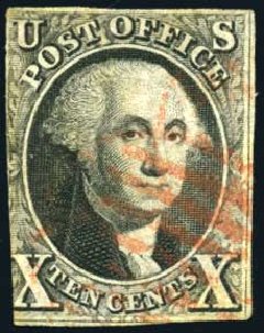 Values of US Stamp Scott Cat. 2: 1847 10c Franklin. Harmer-Schau Auction Galleries, Oct 2008, Sale 79, Lot 15