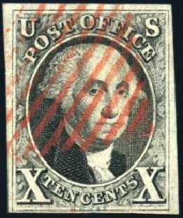 US Stamp Prices Scott 2 - 10c 1847 Franklin. Harmer-Schau Auction Galleries, Feb 2010, Sale 84, Lot 1225