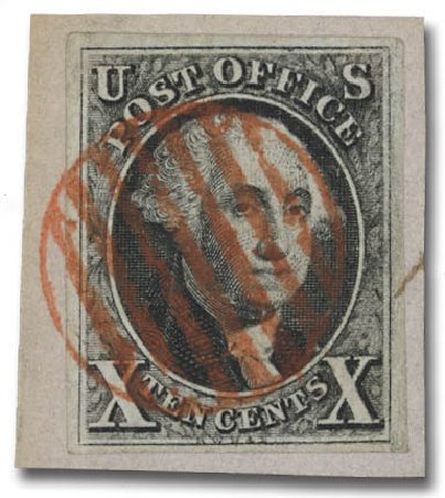 US Stamp Value Scott Catalog #2 - 1847 10c Franklin. Daniel Kelleher Auctions, Feb 2013, Sale 634, Lot 575