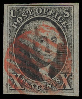 Prices of US Stamps Scott Catalog #2 - 1847 10c Franklin. Daniel Kelleher Auctions, Feb 2013, Sale 634, Lot 585