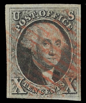 Prices of US Stamps Scott Cat. #2: 10c 1847 Franklin. Daniel Kelleher Auctions, Feb 2013, Sale 634, Lot 595