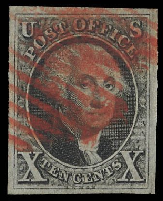 Value of US Stamps Scott Cat. 2: 1847 10c Franklin. Daniel Kelleher Auctions, Feb 2013, Sale 634, Lot 635