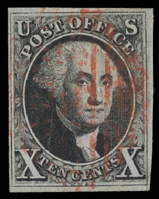 Value of US Stamp Scott Cat. 2: 10c 1847 Franklin. Daniel Kelleher Auctions, Feb 2013, Sale 634, Lot 655