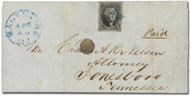 Values of US Stamps Scott Catalog 2 - 10c 1847 Franklin. Daniel Kelleher Auctions, Feb 2013, Sale 634, Lot 765