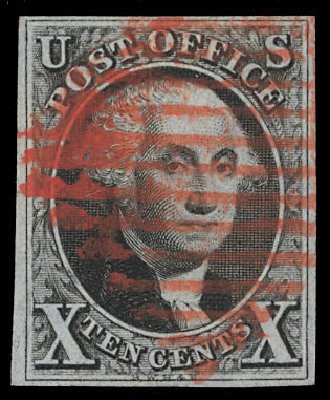 Value of US Stamps Scott #2: 1847 10c Franklin. Daniel Kelleher Auctions, Feb 2013, Sale 634, Lot 805