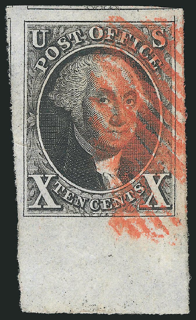 US Stamp Values Scott Cat. #2: 10c 1847 Franklin. Robert Siegel Auction Galleries, Apr 2012, Sale 1023, Lot 2075