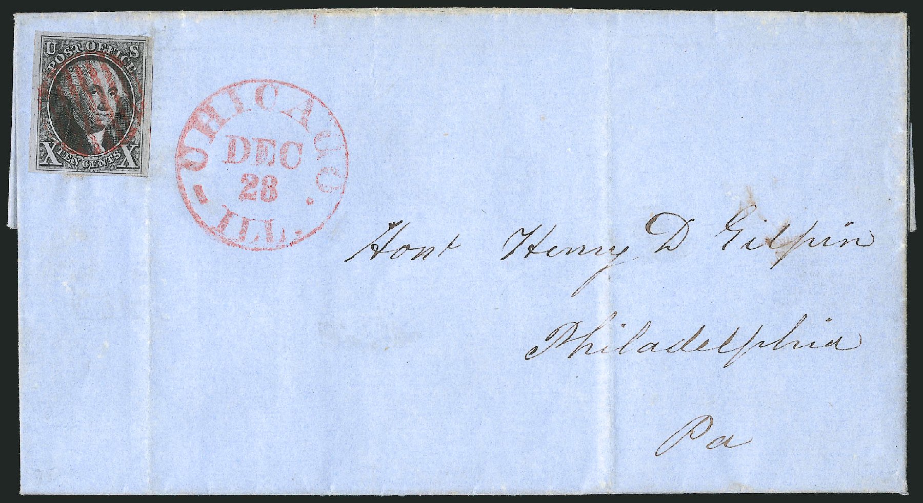 US Stamp Value Scott Catalog # 2 - 10c 1847 Franklin. Robert Siegel Auction Galleries, Apr 2012, Sale 1023, Lot 2235