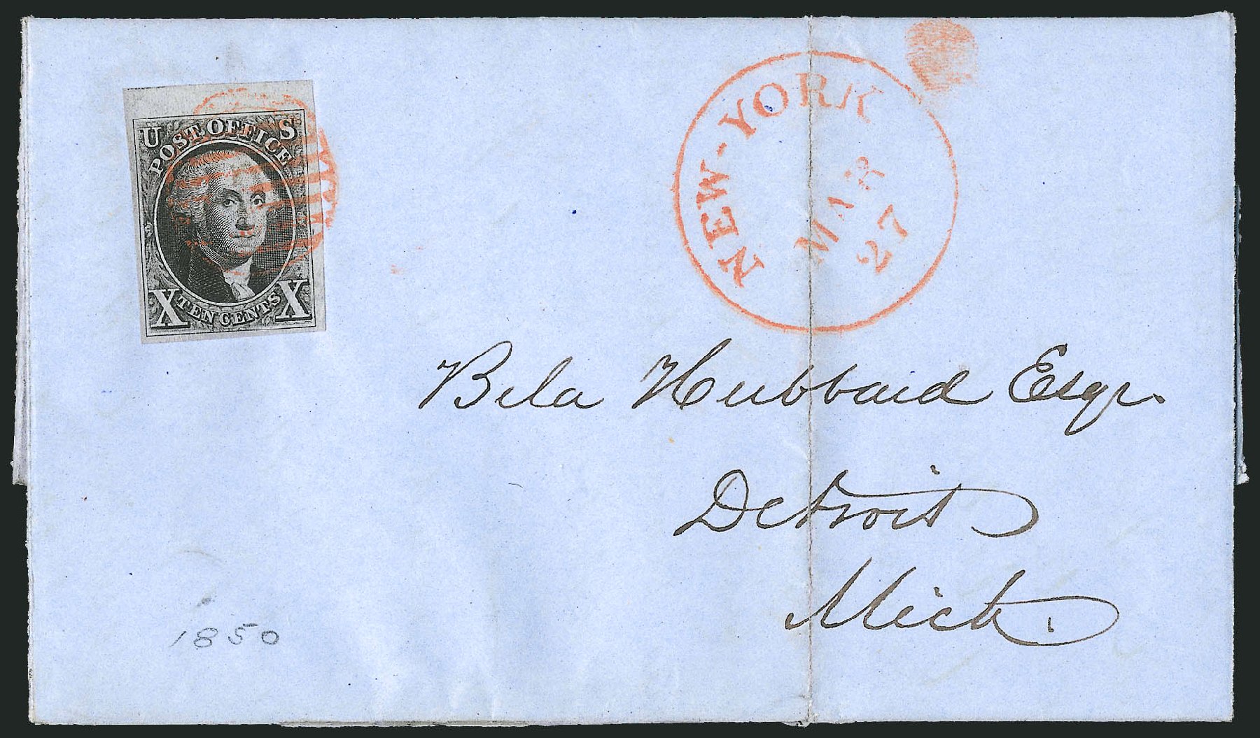 Cost of US Stamps Scott Catalogue 2: 1847 10c Franklin. Robert Siegel Auction Galleries, Apr 2012, Sale 1023, Lot 2275