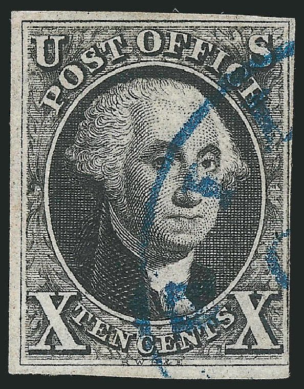 Cost of US Stamp Scott Catalogue #2 - 1847 10c Franklin. Robert Siegel Auction Galleries, Dec 2012, Sale 1037, Lot 1385