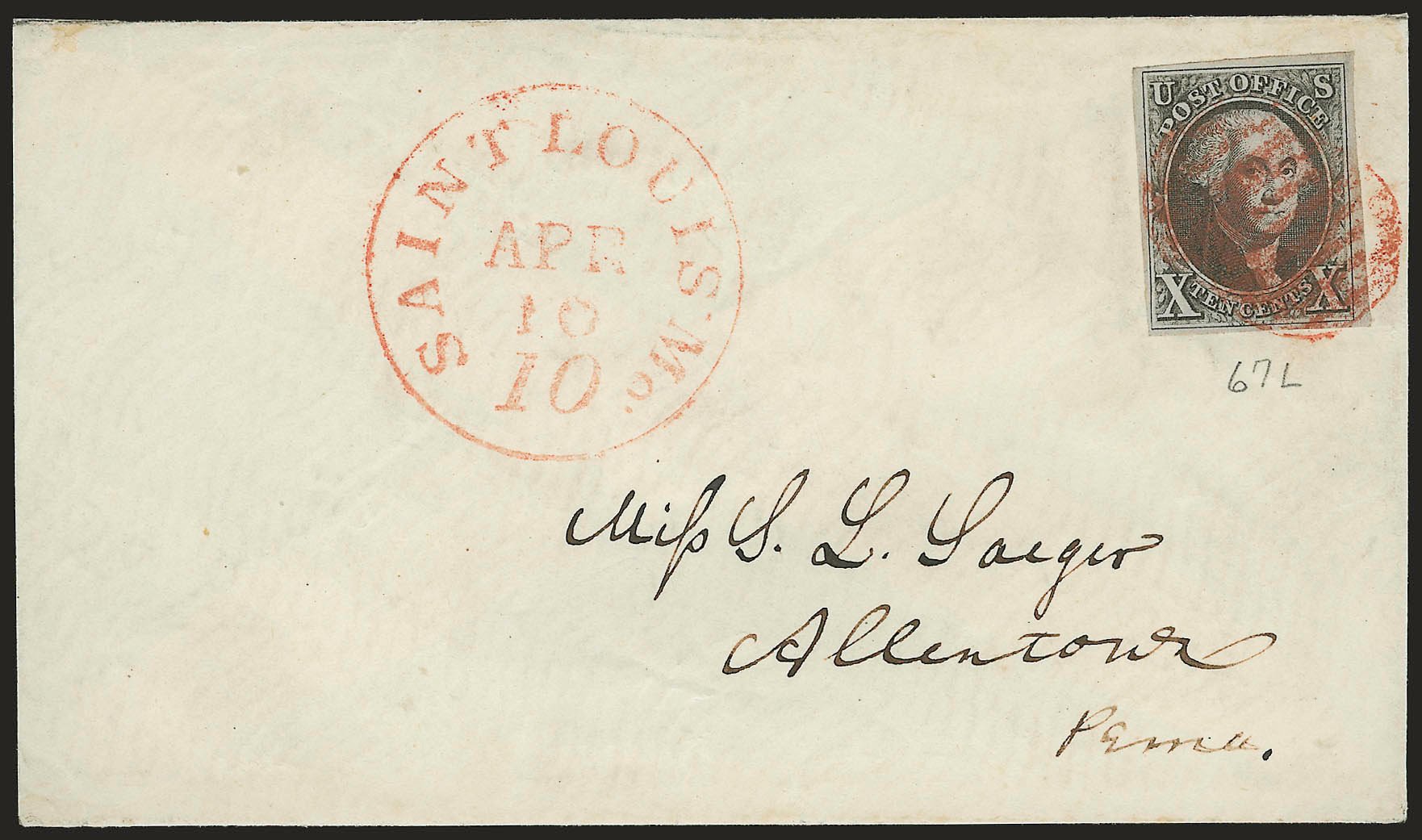 Values of US Stamp Scott Catalogue #2: 10c 1847 Franklin. Robert Siegel Auction Galleries, Oct 2008, Sale 963, Lot 65