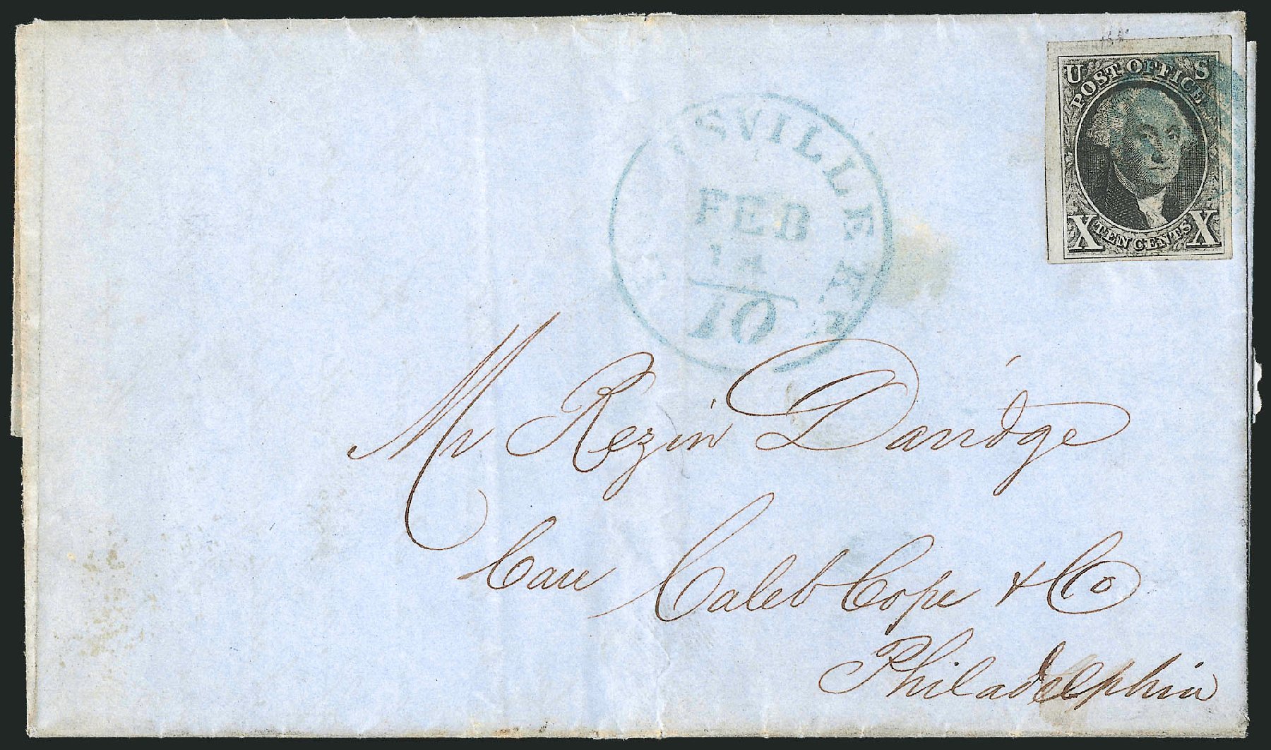 US Stamp Values Scott Catalog #2: 1847 10c Franklin. Robert Siegel Auction Galleries, Sep 2010, Sale 993, Lot 175