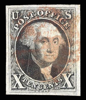 Cost of US Stamps Scott 2: 1847 10c Franklin. Cherrystone Auctions, Dec 2011, Sale 201112, Lot 2