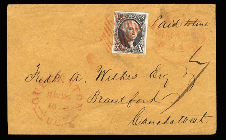 US Stamps Value Scott # 2 - 1847 10c Franklin. Cherrystone Auctions, May 2013, Sale 201305, Lot 12