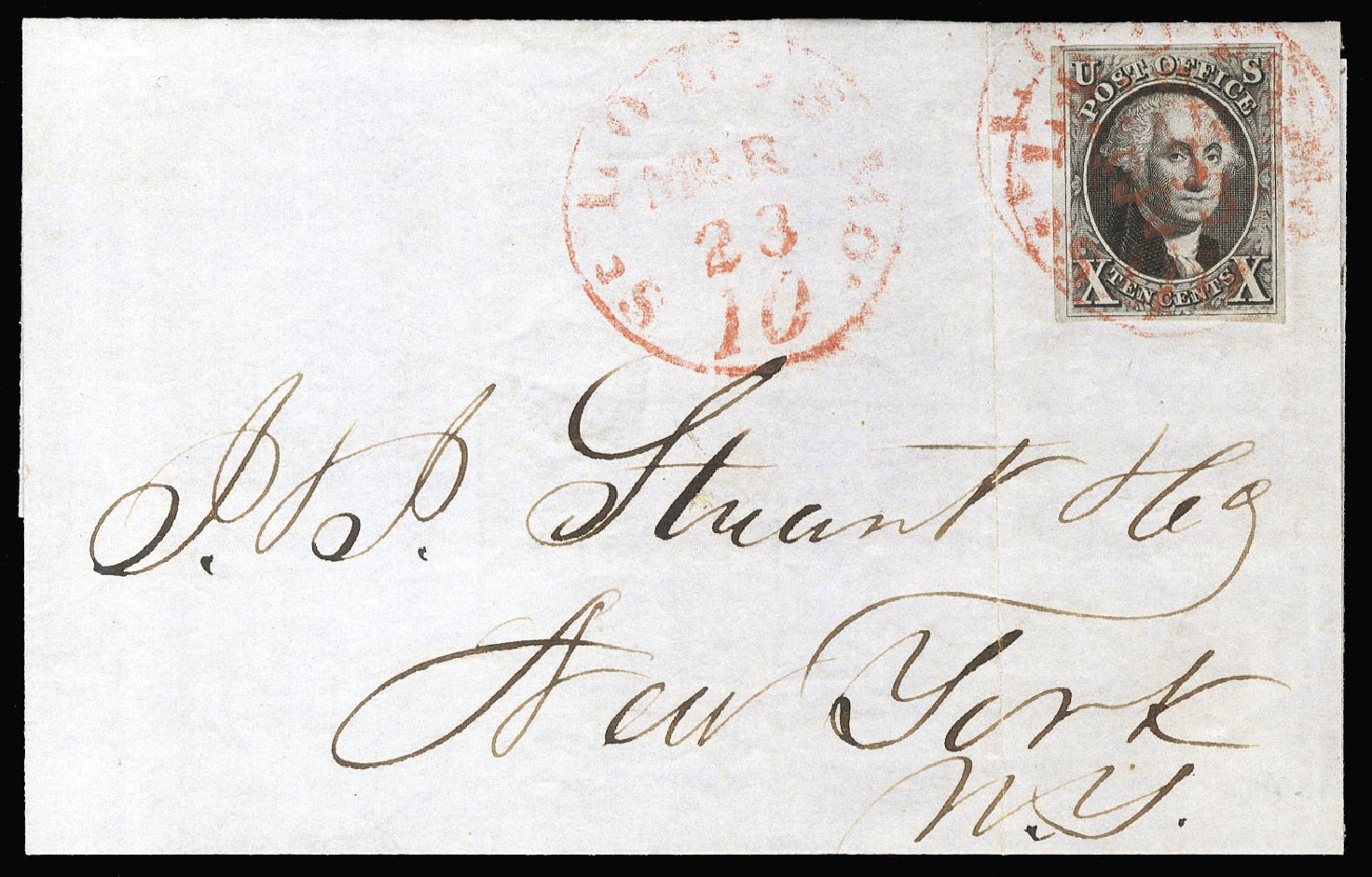 US Stamp Value Scott Catalogue #2 - 10c 1847 Franklin. Cherrystone Auctions, Jan 2015, Sale 201501, Lot 32