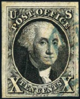 US Stamps Value Scott Catalog #2: 1847 10c Franklin. Harmer-Schau Auction Galleries, Jan 2014, Sale 100, Lot 402