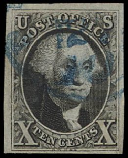 US Stamp Values Scott Catalogue 2: 10c 1847 Franklin. Daniel Kelleher Auctions, Jul 2011, Sale 625, Lot 622