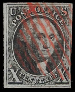 Values of US Stamps Scott Catalogue # 2: 10c 1847 Franklin. Daniel Kelleher Auctions, Jun 2012, Sale 630, Lot 1202