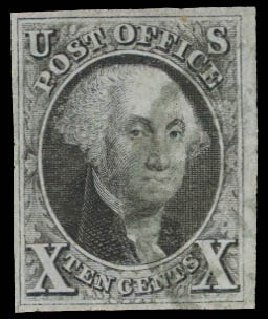 US Stamp Prices Scott Catalog 2: 1847 10c Franklin. Daniel Kelleher Auctions, Aug 2012, Sale 631, Lot 652