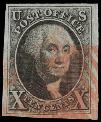 US Stamps Value Scott Cat. #2: 10c 1847 Franklin. Daniel Kelleher Auctions, Feb 2013, Sale 634, Lot 572