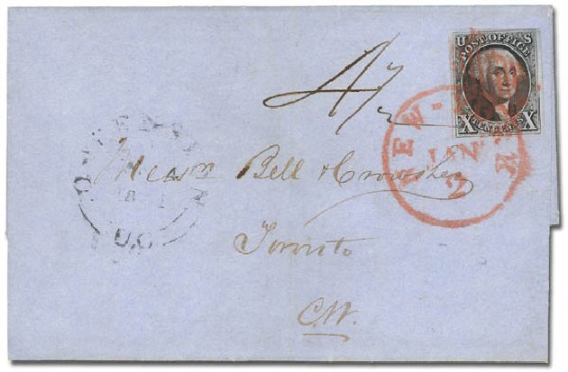 Prices of US Stamp Scott Catalog 2: 1847 10c Franklin. Daniel Kelleher Auctions, Feb 2013, Sale 634, Lot 832