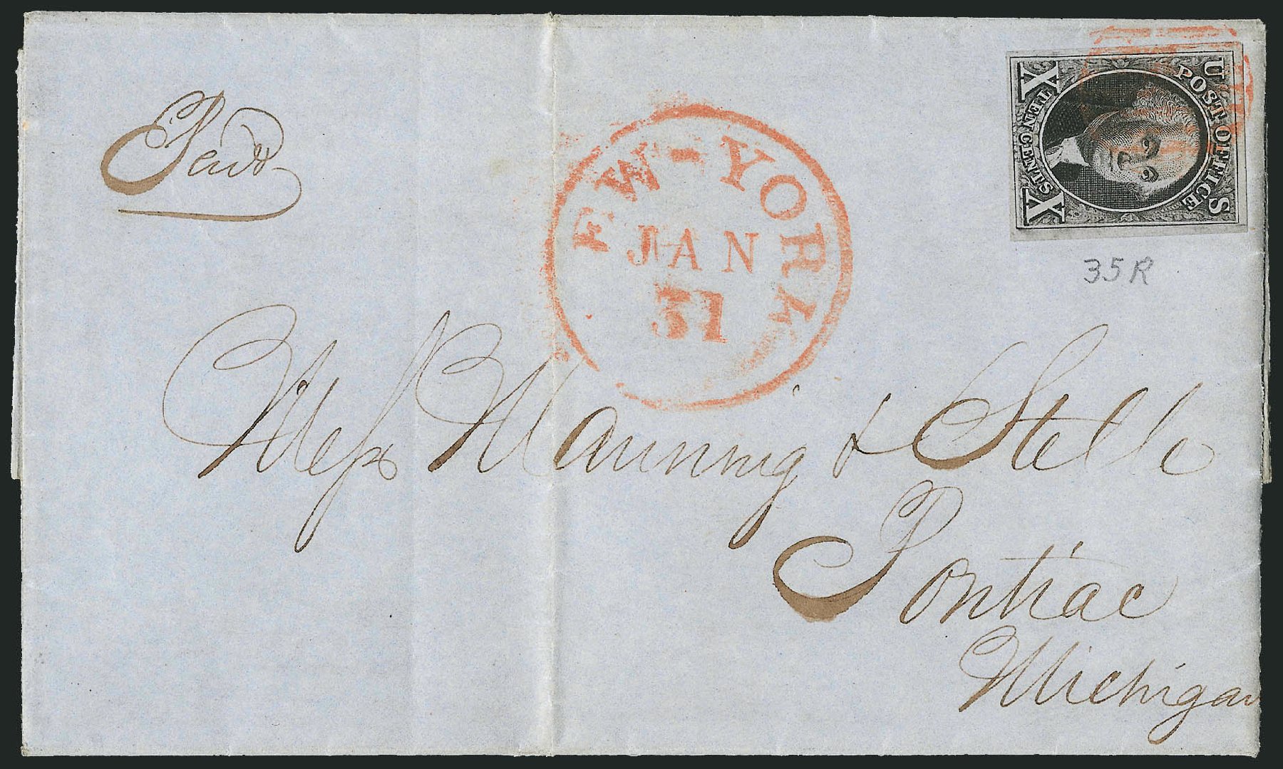 Cost of US Stamps Scott Catalog #2 - 10c 1847 Franklin. Robert Siegel Auction Galleries, Apr 2012, Sale 1023, Lot 2272