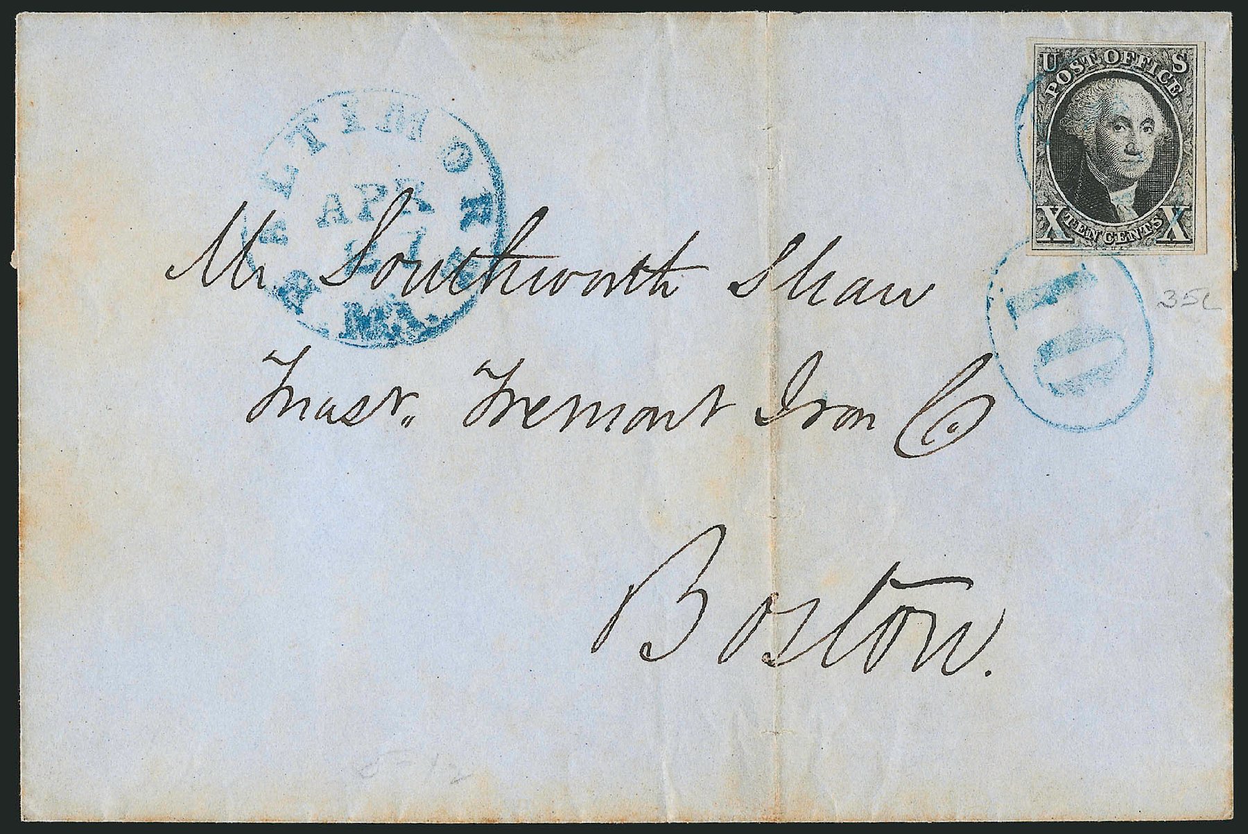 Value of US Stamp Scott Cat. #2 - 1847 10c Franklin. Robert Siegel Auction Galleries, Apr 2012, Sale 1023, Lot 2292
