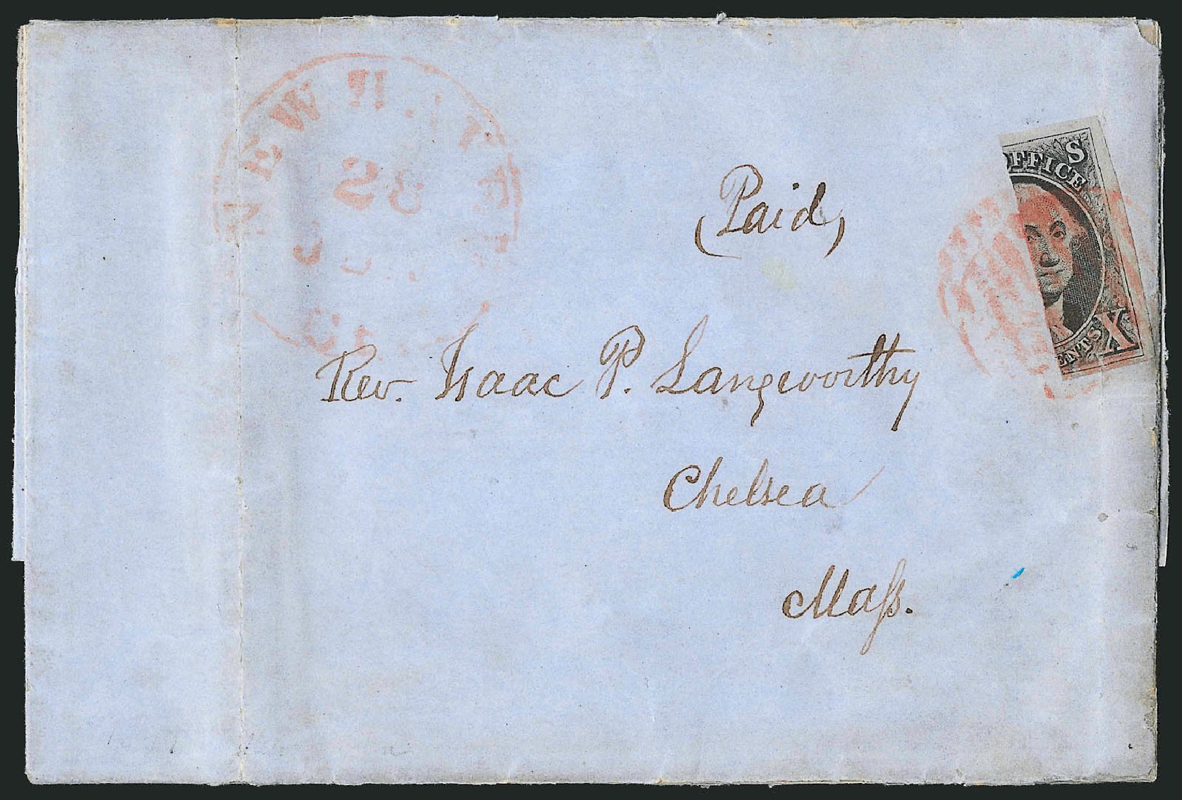 US Stamps Prices Scott Cat. # 2: 1847 10c Franklin. Robert Siegel Auction Galleries, Apr 2012, Sale 1023, Lot 2332