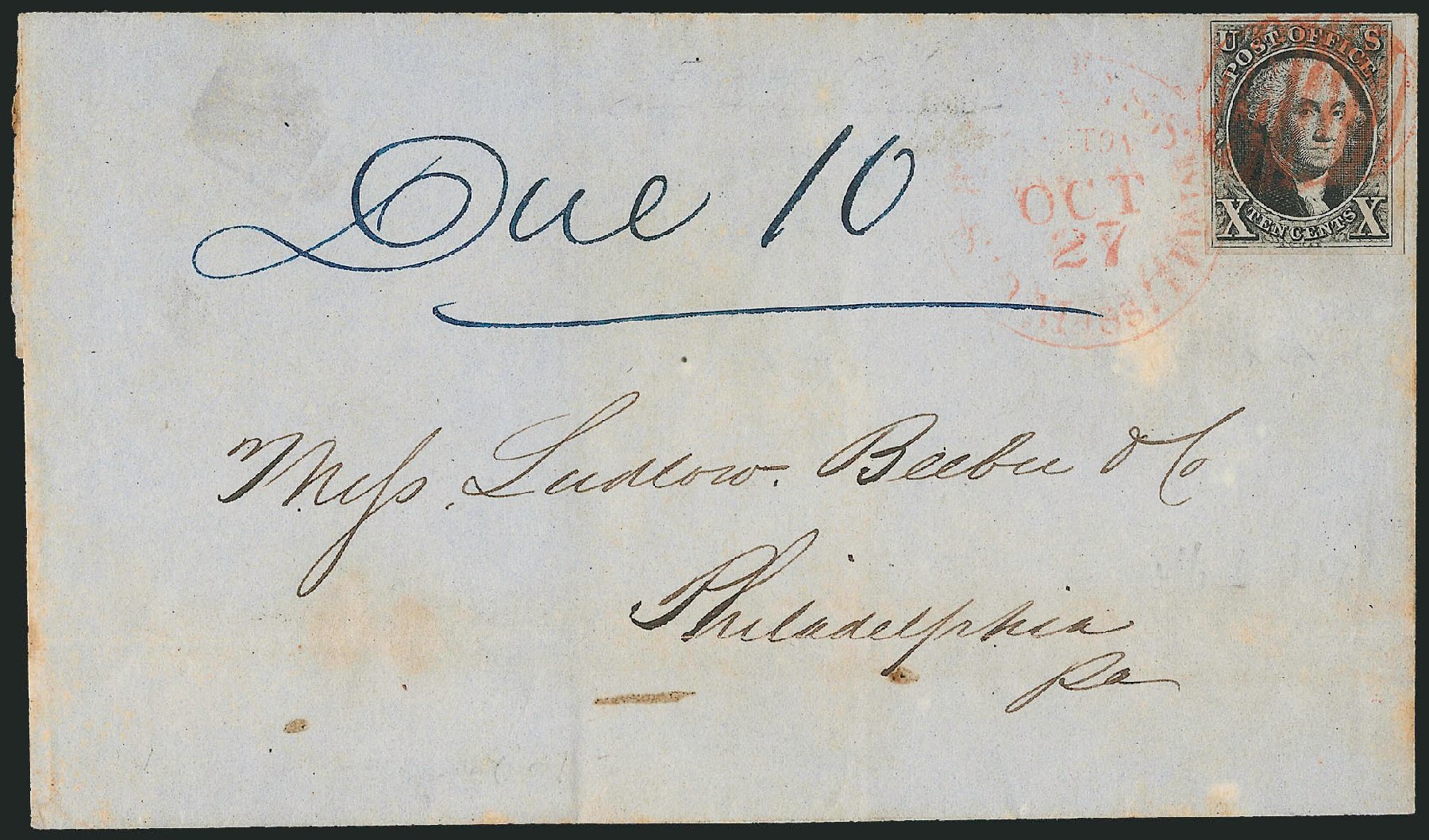 US Stamp Value Scott Cat. # 2 - 10c 1847 Franklin. Robert Siegel Auction Galleries, Apr 2012, Sale 1023, Lot 2342