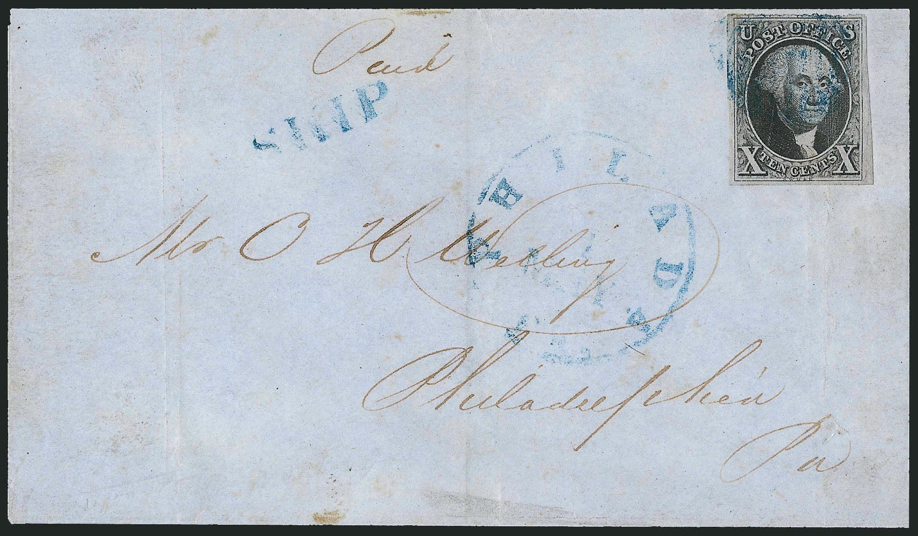 Costs of US Stamp Scott # 2: 10c 1847 Franklin. Robert Siegel Auction Galleries, Apr 2012, Sale 1023, Lot 2392