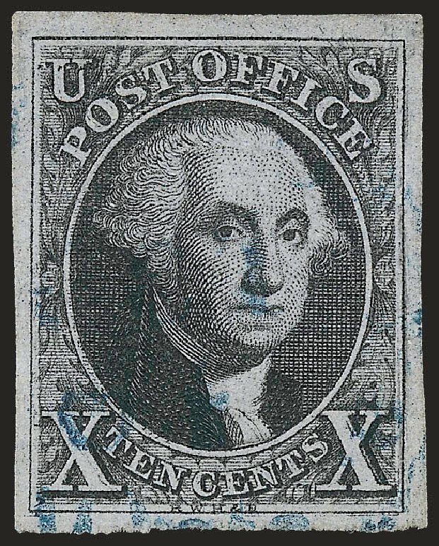 US Stamp Values Scott Catalogue #2 - 1847 10c Franklin. Robert Siegel Auction Galleries, Jun 2009, Sale 973, Lot 22