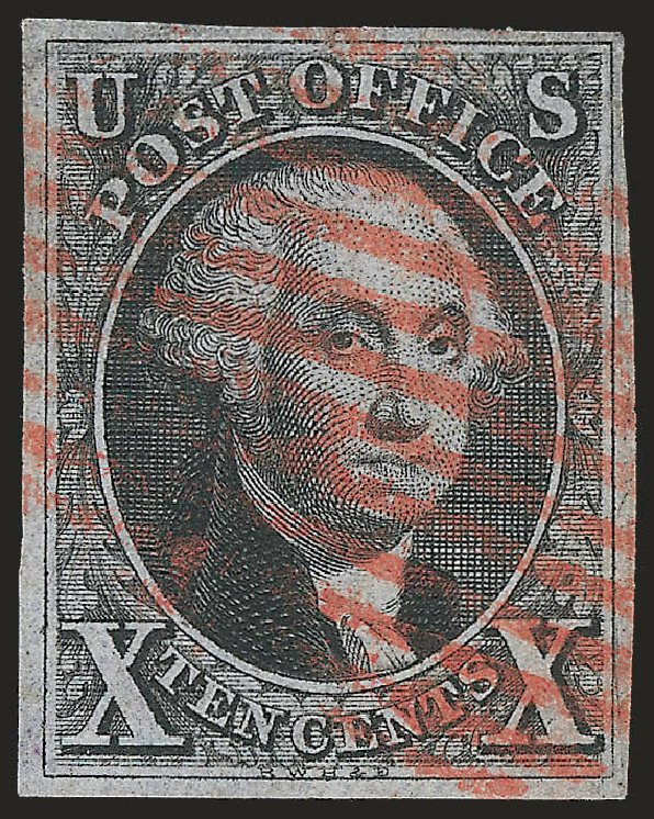 US Stamps Values Scott Catalog # 2: 10c 1847 Franklin. Robert Siegel Auction Galleries, Dec 2009, Sale 982, Lot 5022
