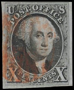 Value of US Stamp Scott Catalog #2: 10c 1847 Franklin. Daniel Kelleher Auctions, Jul 2011, Sale 625, Lot 623