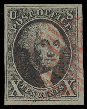 US Stamps Values Scott Catalog 2 - 1847 10c Franklin. Daniel Kelleher Auctions, Feb 2013, Sale 634, Lot 653