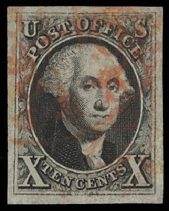 Cost of US Stamps Scott Catalogue #2: 1847 10c Franklin. Daniel Kelleher Auctions, Feb 2013, Sale 634, Lot 753