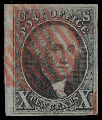 Values of US Stamp Scott Catalogue # 2: 1847 10c Franklin. Daniel Kelleher Auctions, Feb 2013, Sale 634, Lot 803