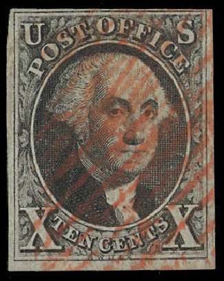 US Stamps Price Scott 2: 10c 1847 Franklin. Daniel Kelleher Auctions, Feb 2013, Sale 634, Lot 813