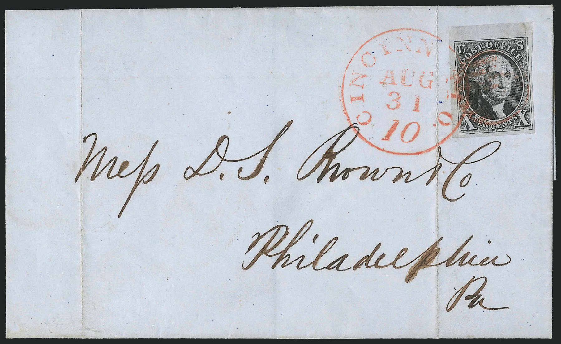 Cost of US Stamps Scott Cat. #2: 1847 10c Franklin. Robert Siegel Auction Galleries, Apr 2012, Sale 1023, Lot 2233