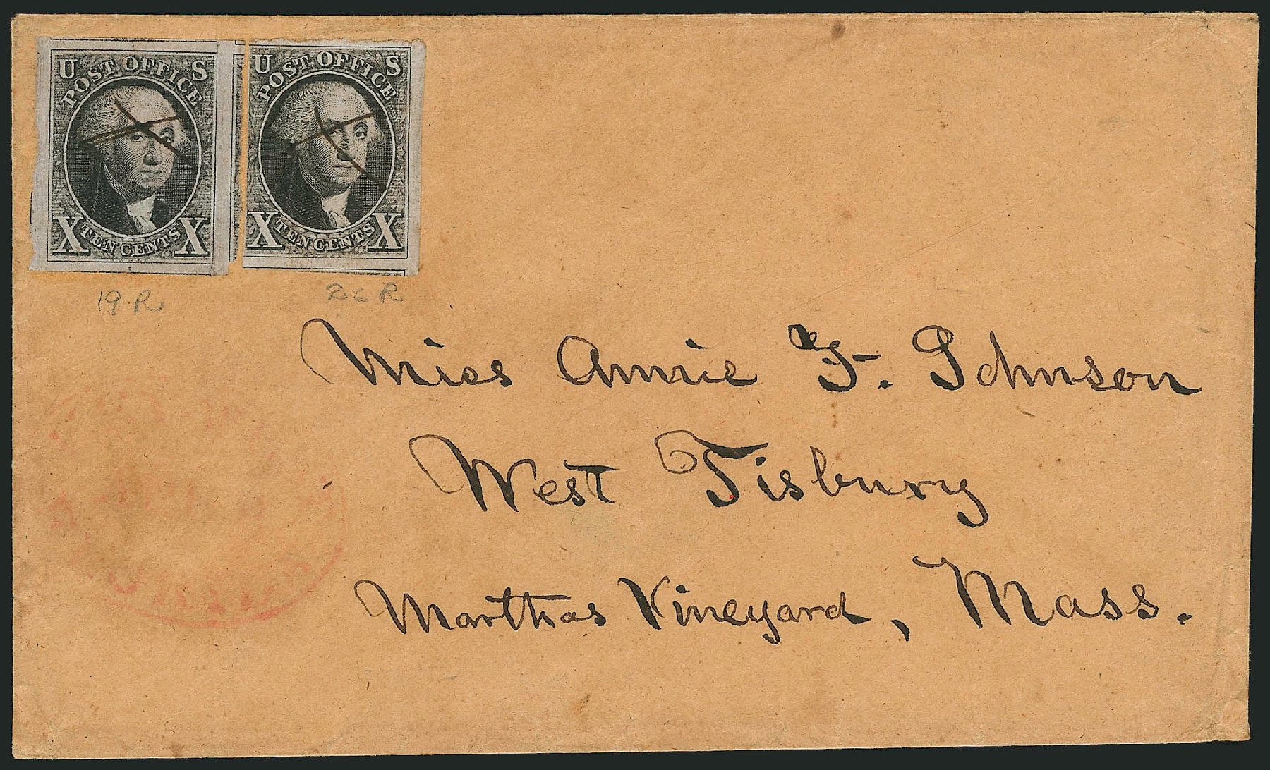 US Stamps Values Scott Catalogue 2: 1847 10c Franklin. Robert Siegel Auction Galleries, Nov 2014, Sale 1084, Lot 3013