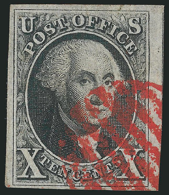 US Stamp Values Scott # 2: 10c 1847 Franklin. Robert Siegel Auction Galleries, Dec 2014, Sale 1090, Lot 1113