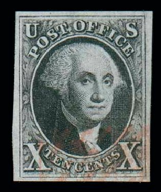 US Stamps Value Scott Catalogue 2: 1847 10c Franklin. Matthew Bennett International, Dec 2007, Sale 325, Lot 1376
