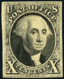 US Stamp Values Scott 2 - 1847 10c Franklin. Harmer-Schau Auction Galleries, Aug 2012, Sale 94, Lot 976