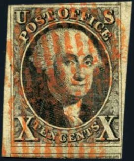 US Stamp Value Scott #2: 10c 1847 Franklin. Harmer-Schau Auction Galleries, Jan 2013, Sale 96, Lot 386