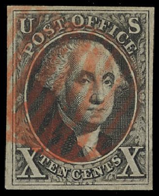 US Stamps Value Scott Catalog # 2 - 10c 1847 Franklin. Daniel Kelleher Auctions, Feb 2013, Sale 634, Lot 586