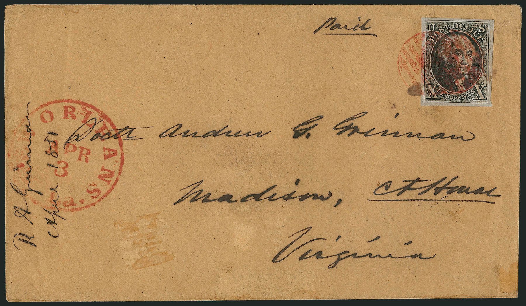 Price of US Stamps Scott #2 - 1847 10c Franklin. Robert Siegel Auction Galleries, Dec 2010, Sale 1002, Lot 3676