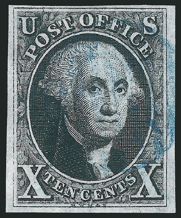 US Stamp Values Scott Catalogue # 2: 10c 1847 Franklin. Robert Siegel Auction Galleries, Mar 2011, Sale 1007, Lot 2086