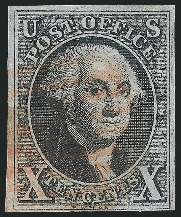 US Stamp Prices Scott Cat. 2 - 1847 10c Franklin. Robert Siegel Auction Galleries, Dec 2012, Sale 1037, Lot 1386