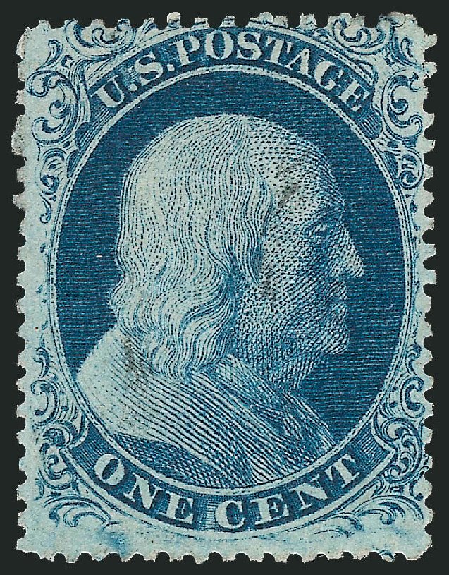 Values of US Stamp Scott Catalog 20: 1857 1c Franklin. Robert Siegel Auction Galleries, Nov 2013, Sale 1061, Lot 3407