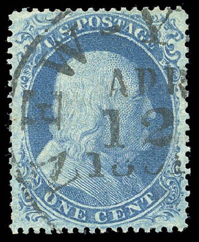 Value of US Stamps Scott Cat. # 20: 1c 1857 Franklin. Matthew Bennett International, Sep 2010, Sale 333, Lot 3378