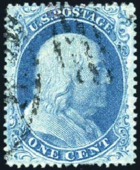 Price of US Stamp Scott Cat. #20: 1c 1857 Franklin. Harmer-Schau Auction Galleries, Oct 2009, Sale 83, Lot 318